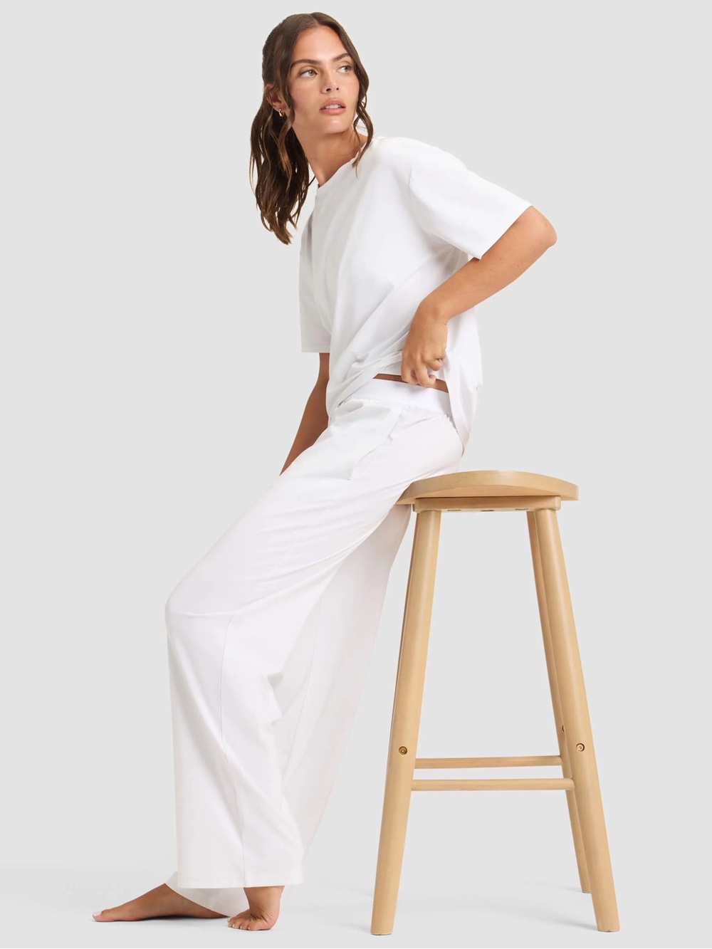 New Quince Women's First Layer Pajama Pant Small - White MSRP $68